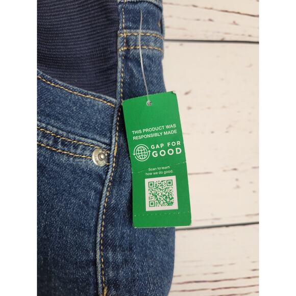 NWT Gap Maternity Jeans Blue Denim Straight Leg Whiskers Women's Size 30/10R - Picture 6 of 12